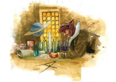 Alchemist Examining a Vial by Alessandro Lonati