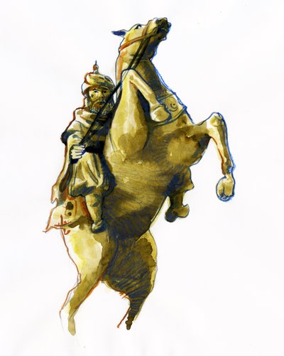 Equestrian Portrait of Oqba Ibn Nafi Al Fihri by Alessandro Lonati