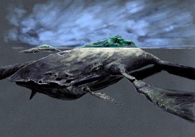 Representation of a Zaratan, Monstrous Sea Turtle Resembling an Island by Alessandro Lonati