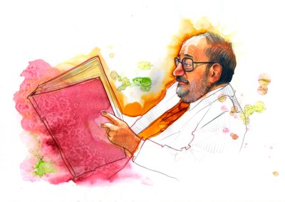 Portrait of Umberto Eco by Alessandro Lonati