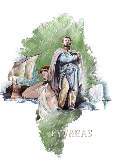 Representation of Pytheas Greek explorer from Massalia, 4th century BC by Alessandro Lonati