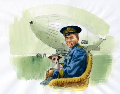 Representation of the Italian Aeronautical Engineer and Explorer Umberto Nobile by Alessandro Lonati