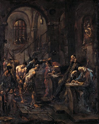 Brutal Interrogation by Alessandro Magnasco