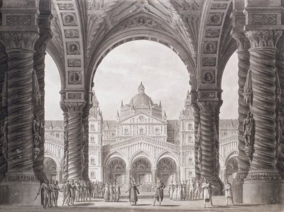 Stage design for the Opera seria I due Valdomiri by Peter Winter. Teatro alla Scala by Alessandro Sanquirico