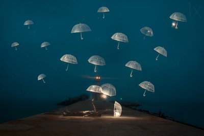 Night of Floating Umbrellas by Alexandar Lazarov