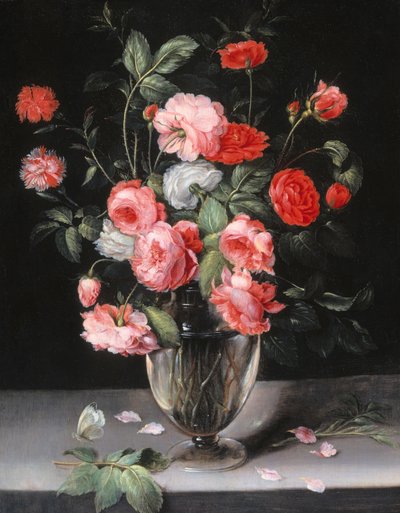 Still Life with Flowers in a Glass Vase by Alexander Adriaenssen