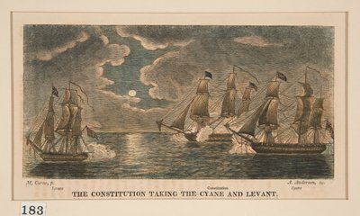 The Constitution Taking the Cyane and Levant, one in a series of eight by Alexander Anderson