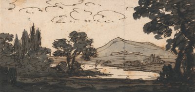 Landscape with Mountain and Lake by Alexander Cozens