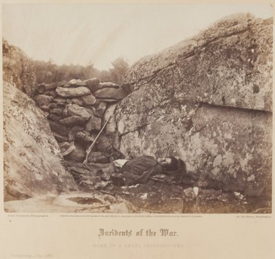 Home of a Rebel Sharpshooter, Gettysburg, July by Alexander Gardner