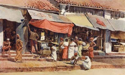 A Street Scene in Kandy by Alexander Henry Hallam Murray