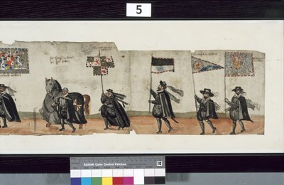 Detail from The Huntly Funeral Procession, said to have been used for the obsequies of George 1st, Marquess of Huntly by Alexander Kincaid