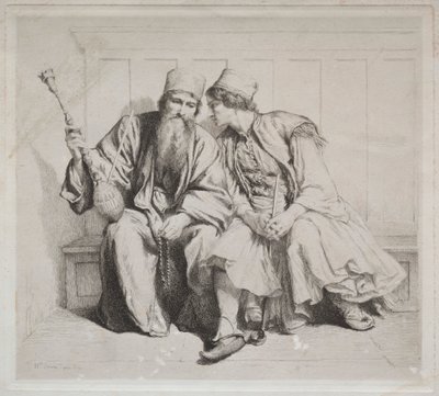 Young Greek Man in Conversation with a Priest by Alexander Munro