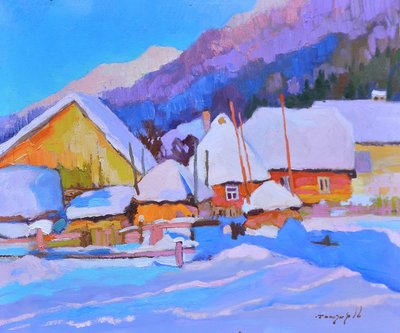 Vibrant Winter Village by Alexander Shandor