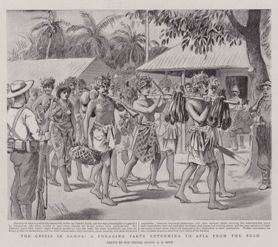 The Crisis in Samoa, a Foraging Party returning to Apia from the Bush by Alexander Stuart Boyd