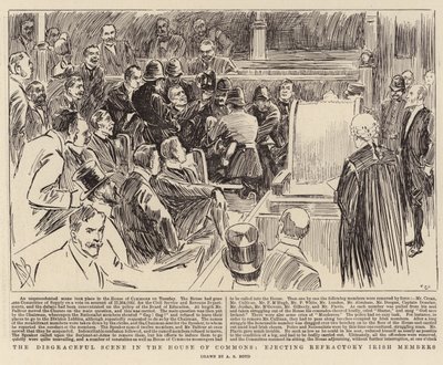 The Disgraceful Scene in the House of Commons, ejecting Refractory Irish Members by Alexander Stuart Boyd