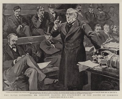 The Naval Estimates, Mr Goschen making his Statement in the House of Commons by Alexander Stuart Boyd