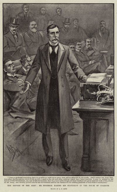 The Reform of the Army, Mr Rrodrick making his Statement in the House of Commons by Alexander Stuart Boyd