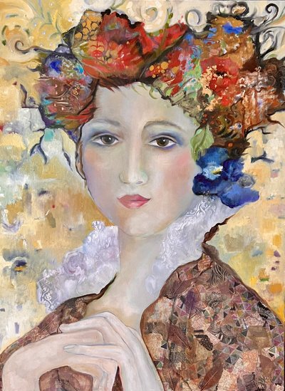 Serene Floral Lady by Alexandra Higgins