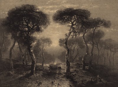 Landscape with trees by Alexandre Calame