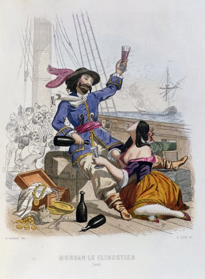 Morgan the Buccaneer in 1668, from Histoire des Pirates by P. Christian, engraved by A. Catel by Alexandre Debelle