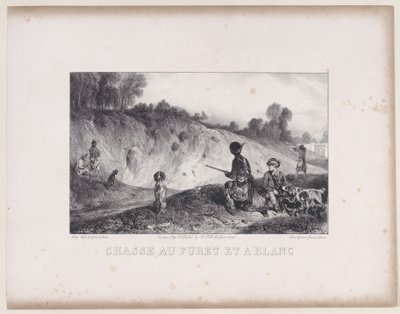 Hunting a Ferret with Blanks from the Series Hunting Scenes by Alexandre Gabriel Decamps