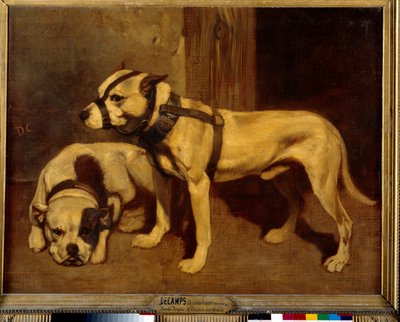 Scottish Bulldog and Terrier Bad Dog with Muzzle by Alexandre Gabriel Decamps