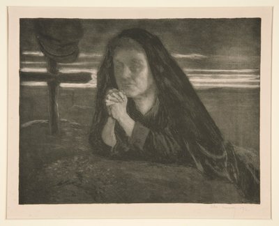 Untitled Study of Woman Praying at Soldier by Alexandre Lunois