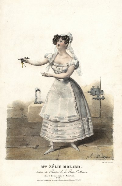 Dancer Miss Zelie Molard and Louise in Le Deserteur by Francois-Alexis Blache Jr., choreographed by Dauberval, Theatre de la Porte St. Martin by Alexandre Marie Colin