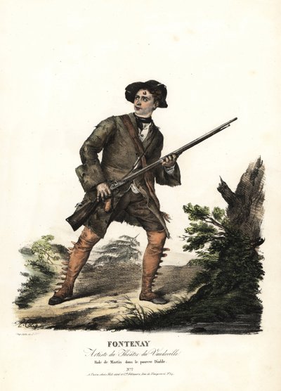 Jean-Baptiste Fontenay and Martin in Le Poor Diable by Balisson and Dumersan, Theatre du Vaudeville. Handcoloured lithograph by F. Noel after an illustration by Alexandre-Marie Colin from portraits of actresses in different roles by Alexandre Marie Colin