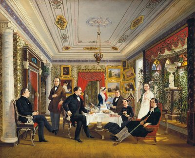 At the Tea Table by Alexei Yakovlevich Voloskov