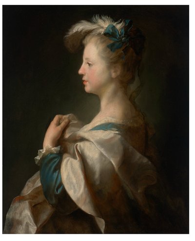 Portrait of a Girl, Half-length, in Profile, in Fancy Dress by Alexis Grimou
