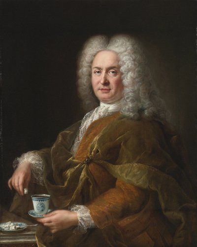 Portrait of a Gentleman Holding a Cup of Chocolate by Alexis Simon Belle