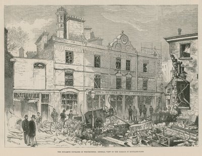 The Dynamite Outrages in Westminster; General View of the Damage in Scotland Yard by Alfred Chantrey Corbould