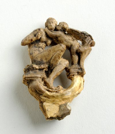Maquette for a Key Bow with a Cupid Whispering to a Seated Girl: Three Sketches for the Central Group by Alfred Gilbert