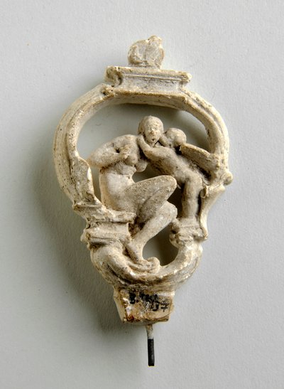 Maquette for a Key Bow with a Cupid Whispering to a Seated Girl: Three Sketches for the Central Group by Alfred Gilbert