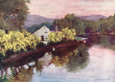 Lake District: Old Laburnums at Newby Bridge, Windermere by Alfred Heaton Cooper