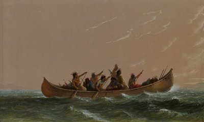 Indian Canoe by Alfred Jacob Miller
