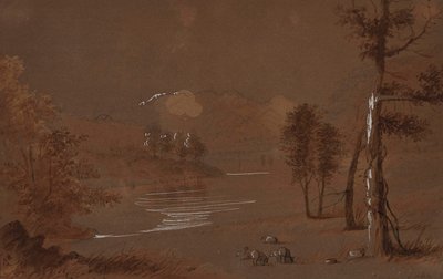 Lake and Mountain View by Alfred Jacob Miller
