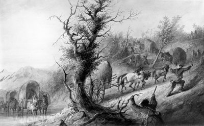 Landing the Charettes by Alfred Jacob Miller