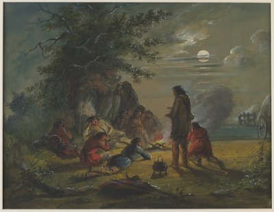 Moonlight - Camp Scene by Alfred Jacob Miller