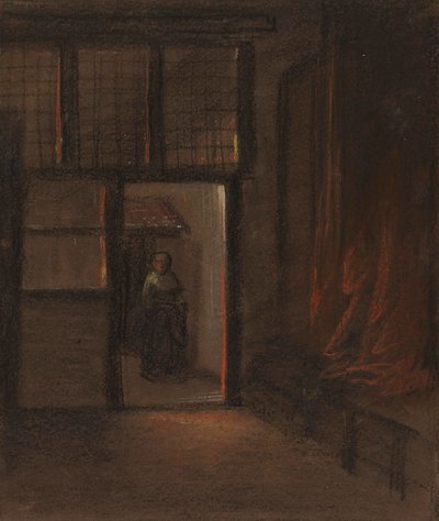 Woman in Doorway by Alfred Jacob Miller