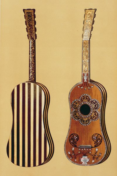 Guitar inlaid with mother-of-pearl, from 