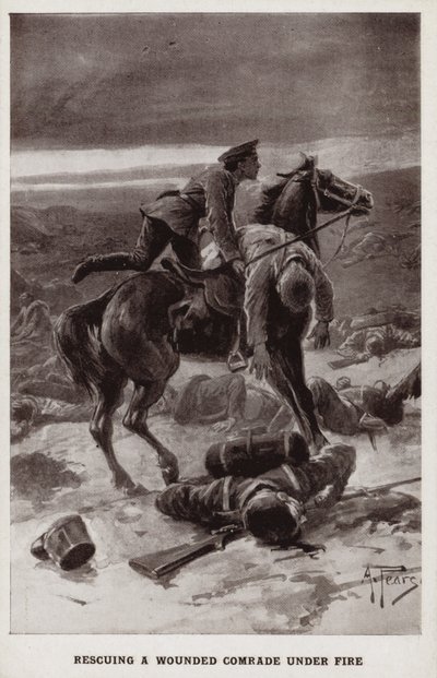 Rescuing a Wounded Comrade Under Fire, World War I by Alfred Pearse