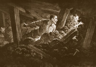 Sapper W. Hackett Refuses to Leave a Comrade Who Was Lying Seriously Injured in a Mine Gallery by Alfred Pearse