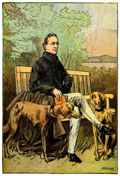 The Poet Alphonse de Lamartine with His Dogs by Alfred Prunaire