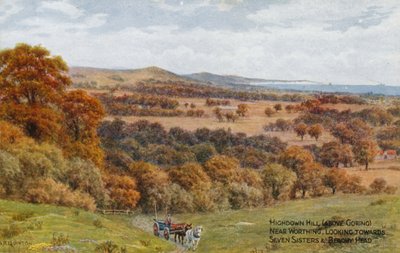 Highdown Hill (above Goring), near Worthing, Looking towards Seven Sisters and Beachy Head by Alfred Robert Quinton