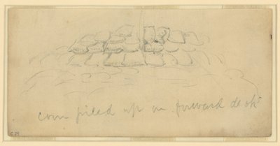 Corn Piled Up on Forward Deck by Alfred Rudolph Waud
