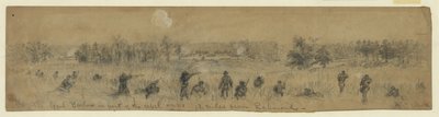 General Barlow in front of the rebel works, 12 miles from Richmond by Alfred Rudolph Waud