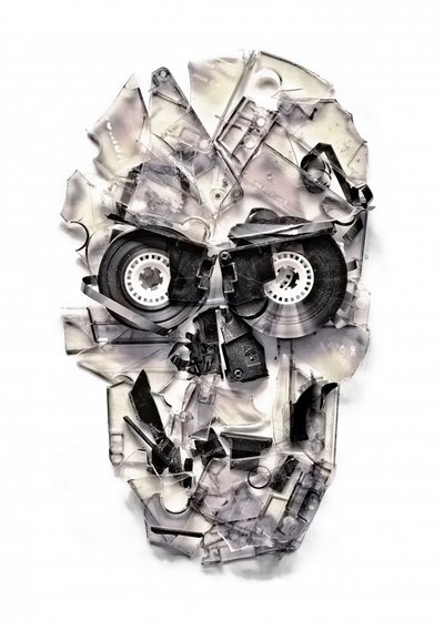 Cassette Tape Skull by Ali Gulec