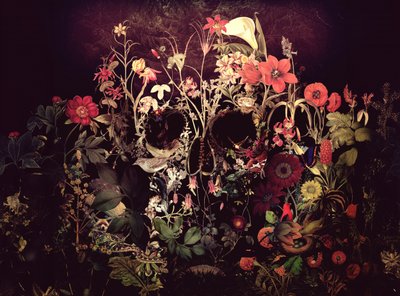 Dark Floral Skull by Ali Gulec